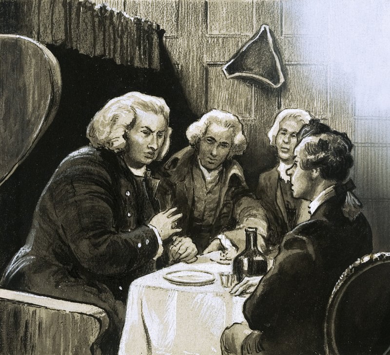 Dr. Johnson aan het diner door English School