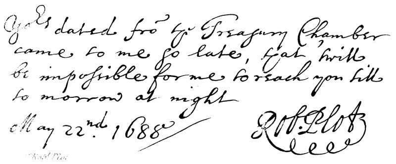 Dr Robert Plot door English School