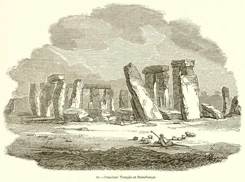 Druidische tempel in Stonehenge door English School