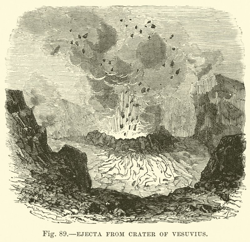 Ejecta uit de krater van de Vesuvius door English School