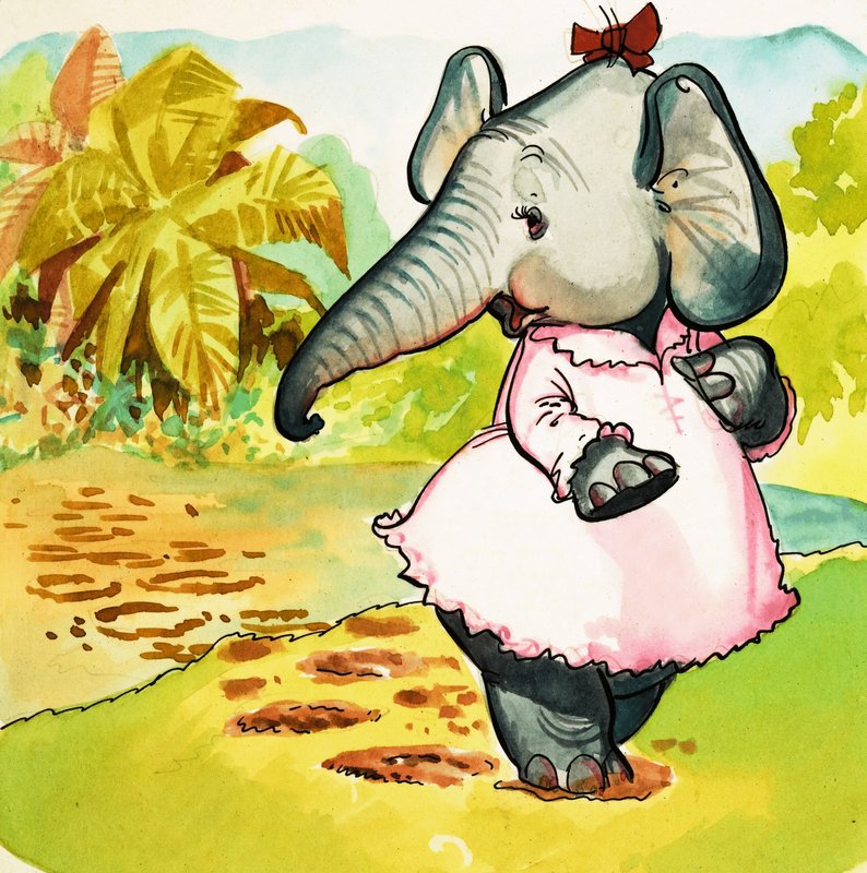 Olifant in een jurk door English School