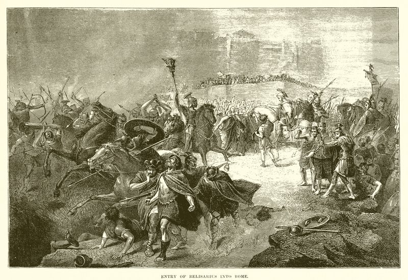 Intocht van Belisarius in Rome door English School