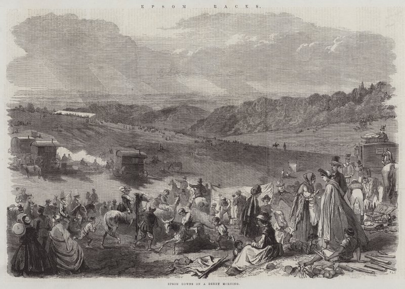 Epsom Races (gravure) door English School