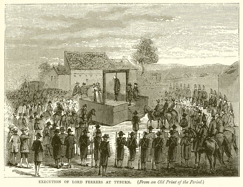Executie van Lord Ferrers in Tyburn door English School