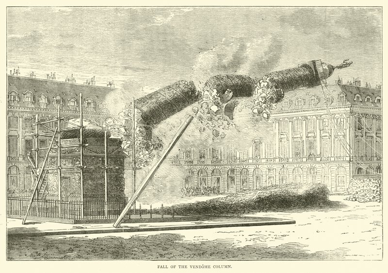 Val van de Vendôme-zuil, april 1871 door English School