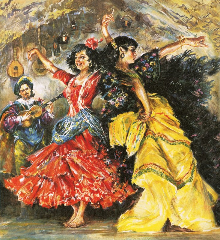 Flamenco dansers door English School
