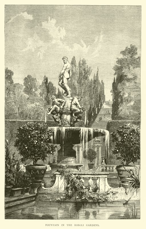 Fontein in de Boboli-tuinen door English School