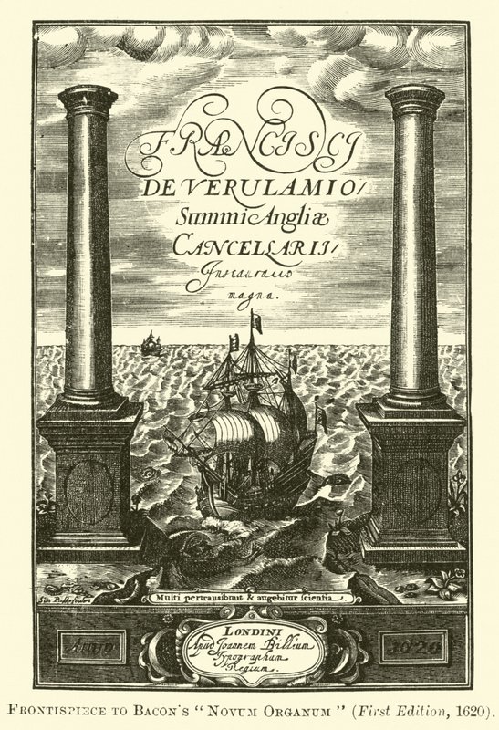 Frontispice van Bacons Novum Organum door English School