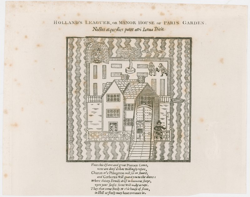 Frontispice van Hollands Leaguer, 1632. Paris Garden door English School