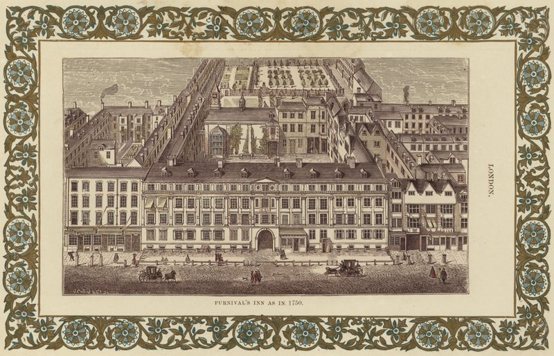 Furnivals Inn zoals in 1750 door English School