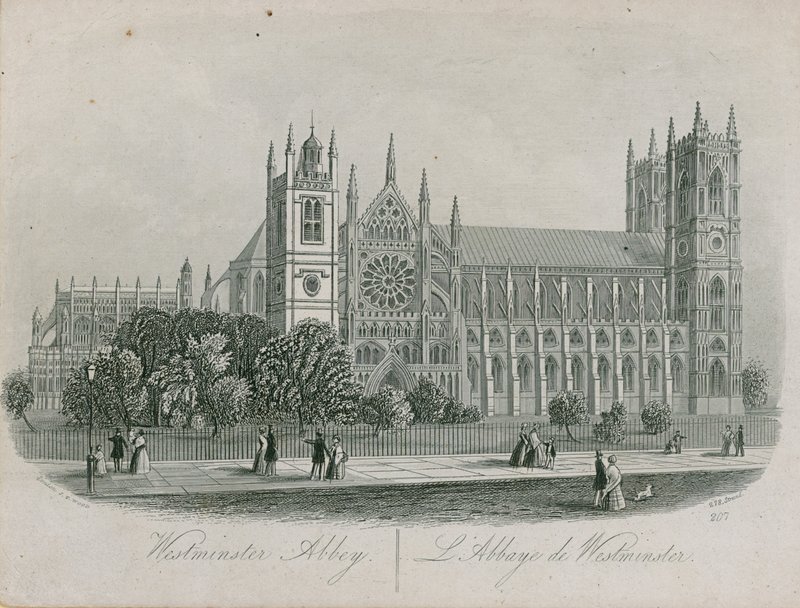 Algemeen uitzicht op Westminster Abbey door English School