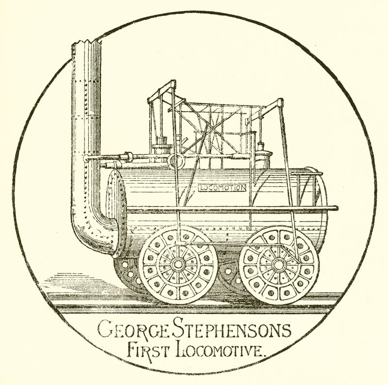 George Stephensons eerste locomotief door English School