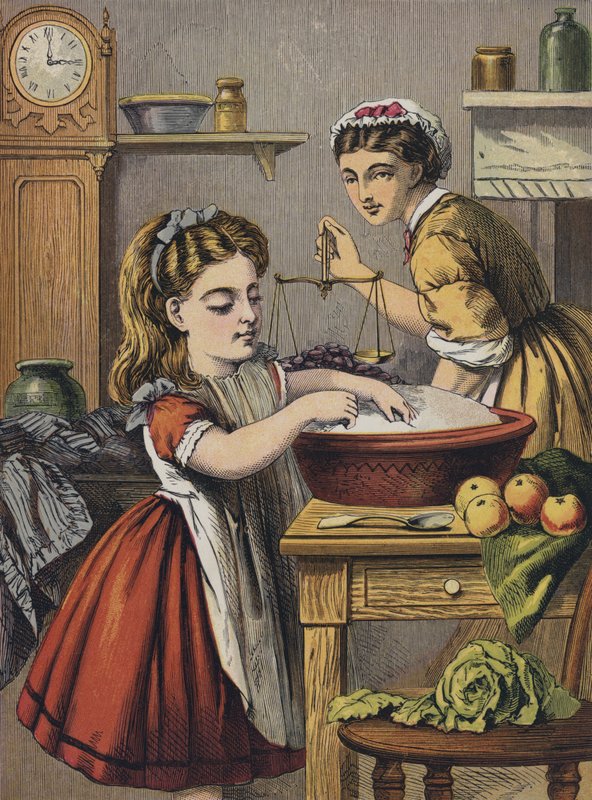 Meisje helpt in de keuken door English School