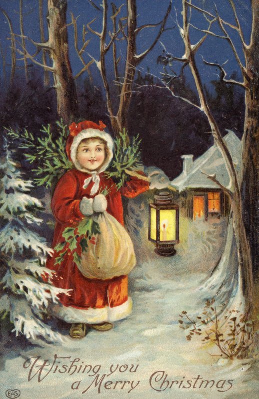 Meisje in Kerstman outfit door English School