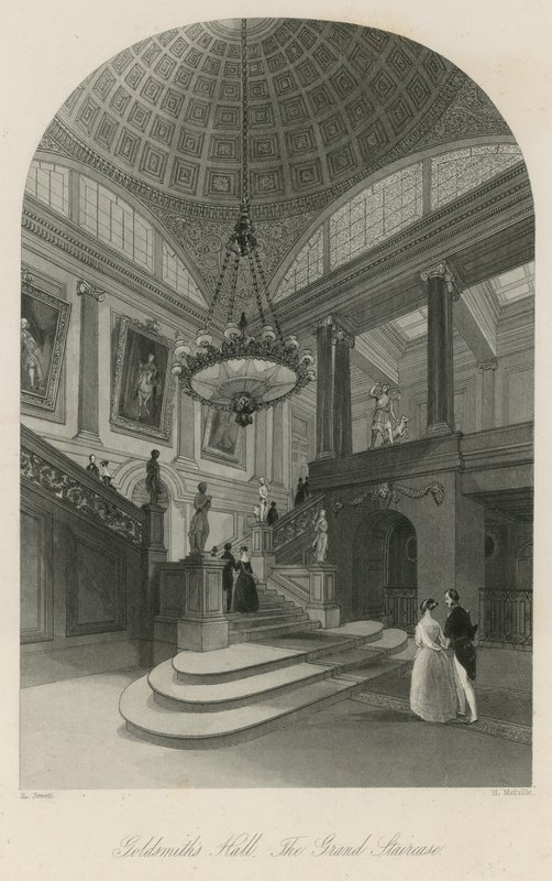 Goldsmiths Hall, de grote trap door English School