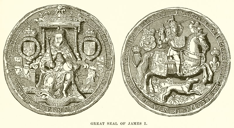 Grote zegel van James I door English School
