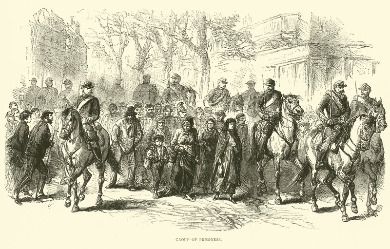Groep gevangenen, april 1871 door English School