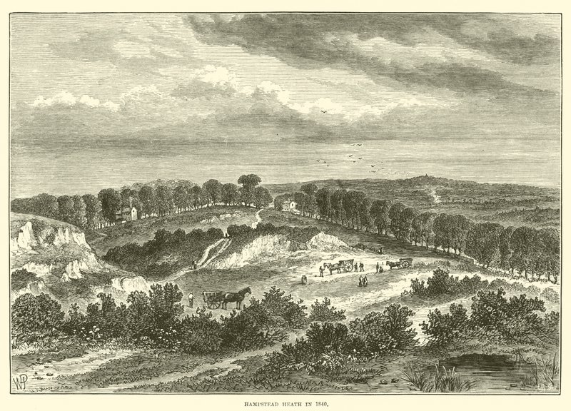 Hampstead Heath in 1840 door English School