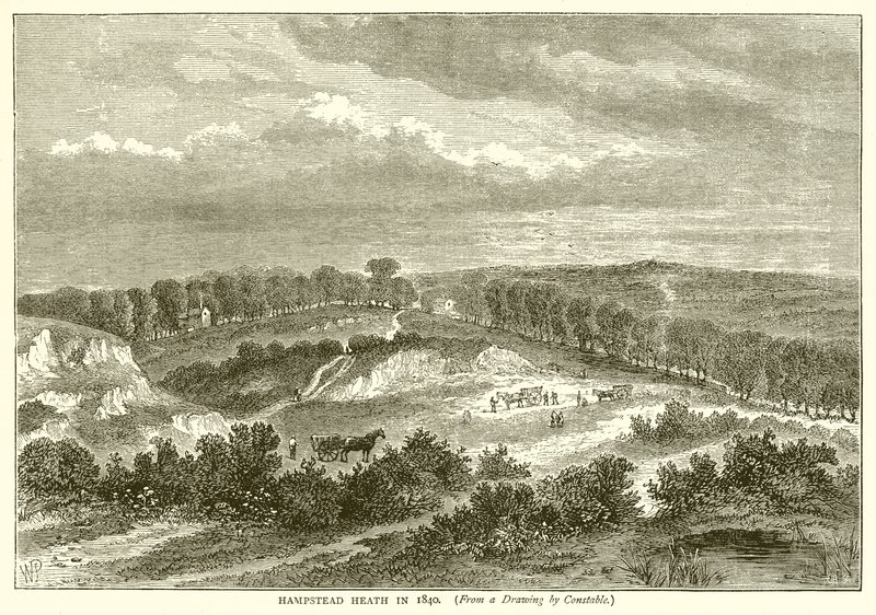 Hampstead Heath in 1840 door English School