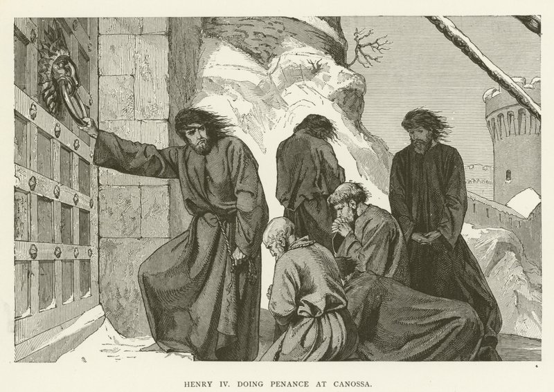 Hendrik IV doet boete in Canossa door English School