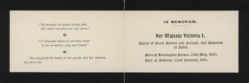 In Memoriam - Koningin Victoria door English School
