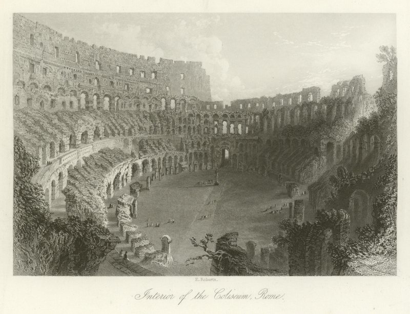 Interieur van het Colosseum, Rome door English School