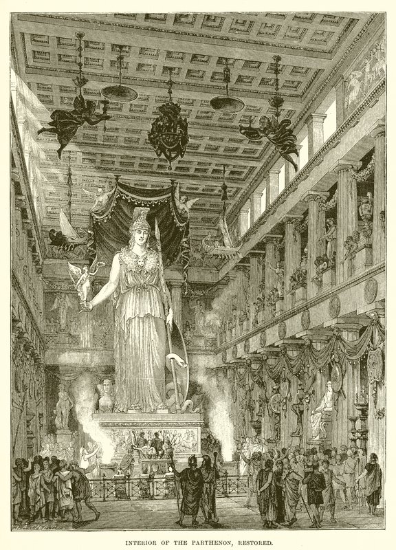 Interieur van het Parthenon (gerestaureerd) door English School