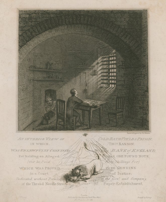 Interieur van Coldbath Fields Prison door English School