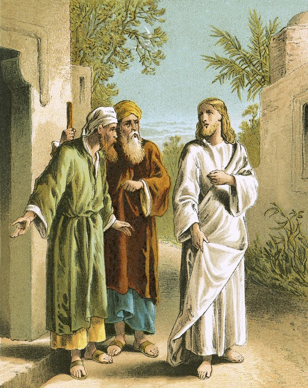 Jezus en de twee discipelen in Emmaüs door English School