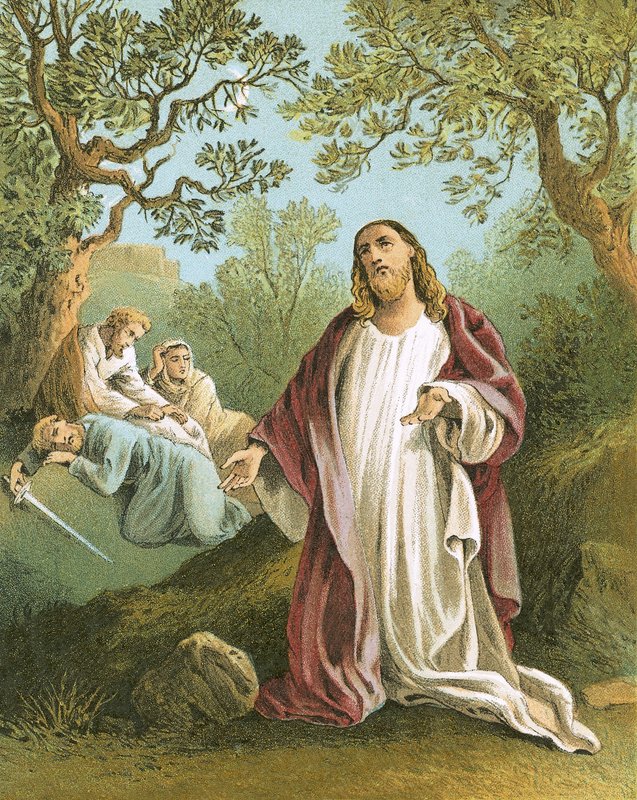 Jezus in de tuin van Gethsemane door English School