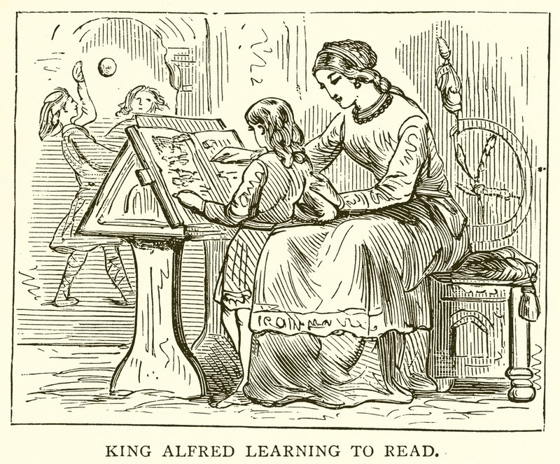 Koning Alfred leert lezen door English School
