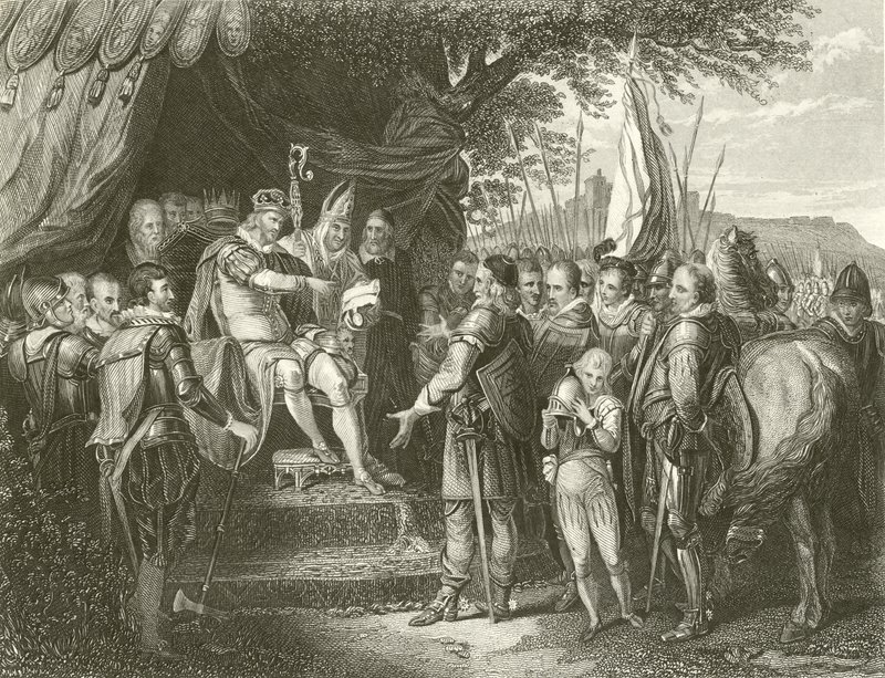 Koning Jan ondertekent Magna Charta door English School