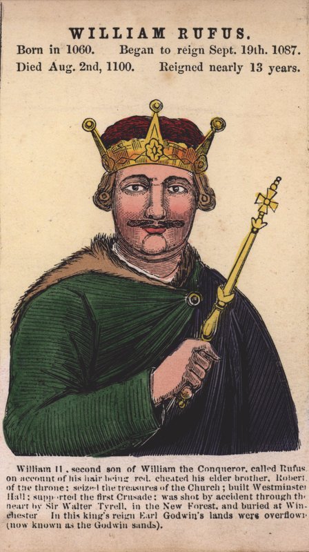 Koning Willem II (gekleurde gravure) door English School