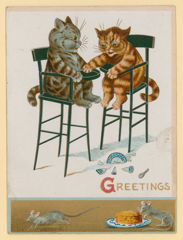 Kittens in kinderstoelen door English School