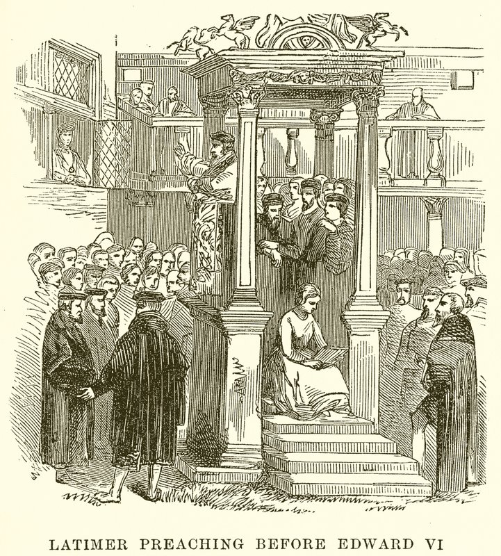 Latimer predikt voor Edward VI door English School