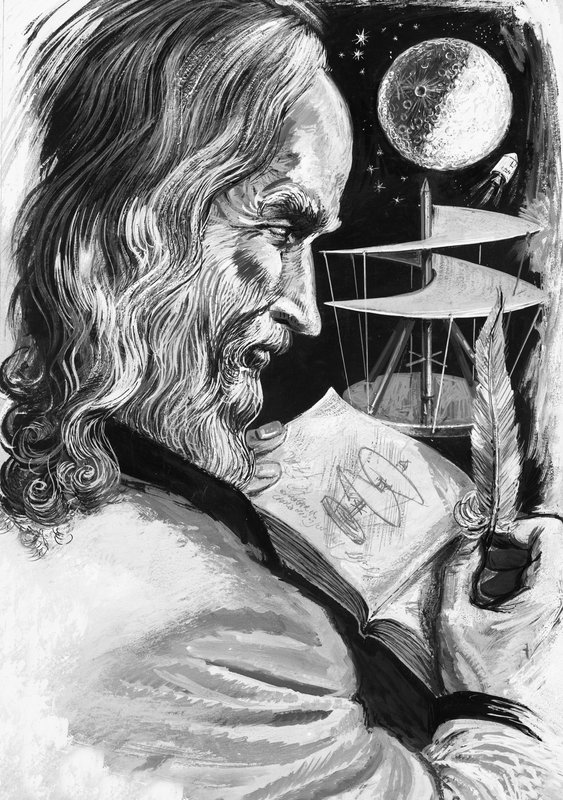 Leonardo da Vinci door English School