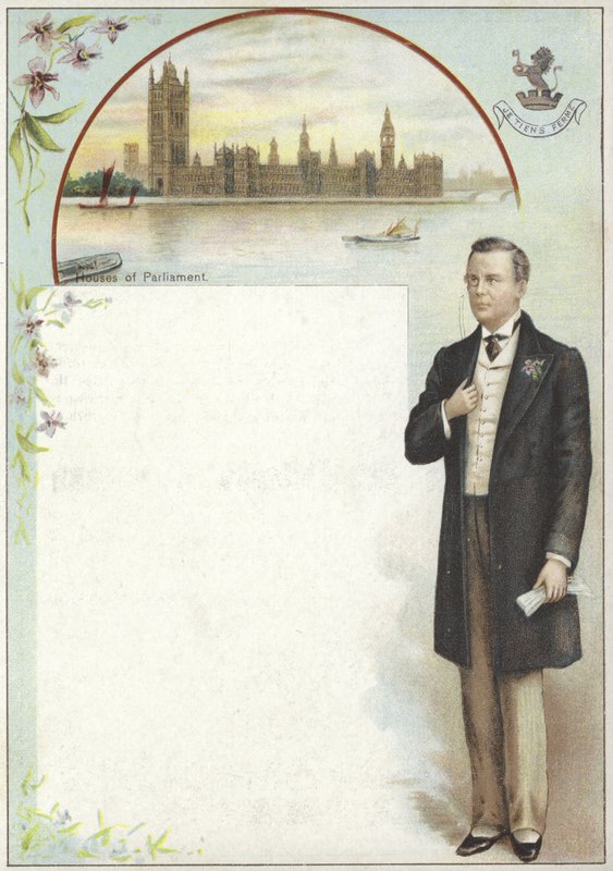 Liebig kaart met Joseph Chamberlain door English School