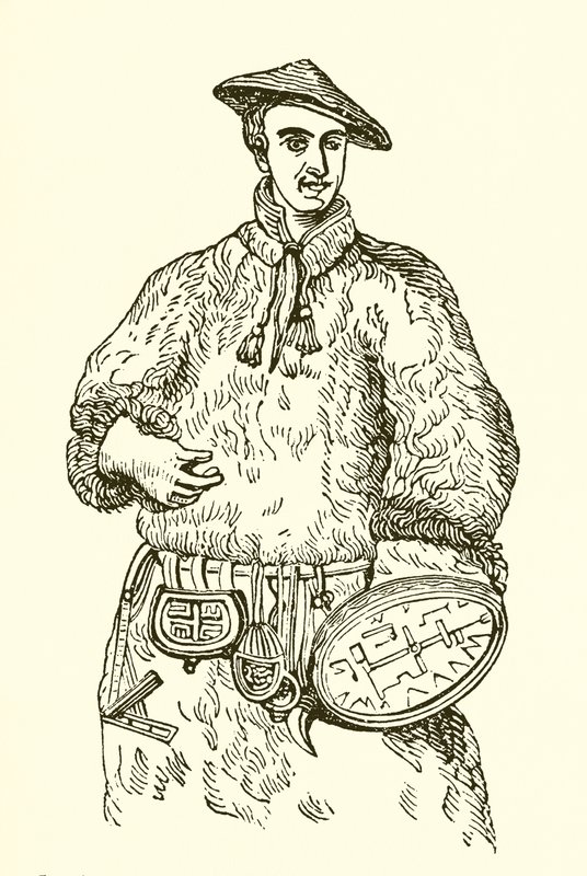 Linnaeus in zijn Laplandse kleding door English School