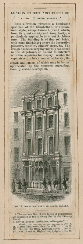 Londense straatarchitectuur: 13 Conduit Street, Londen door English School