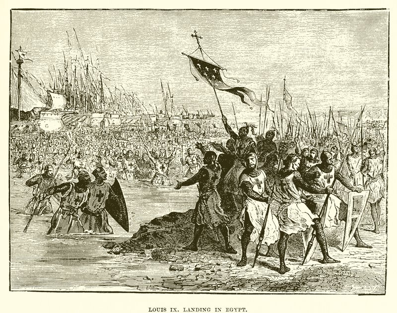 Lodewijk IX landt in Egypte door English School