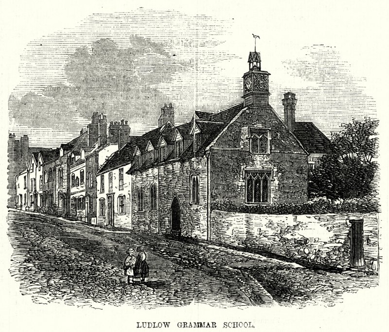 Ludlow Grammar School (gravure) door English School
