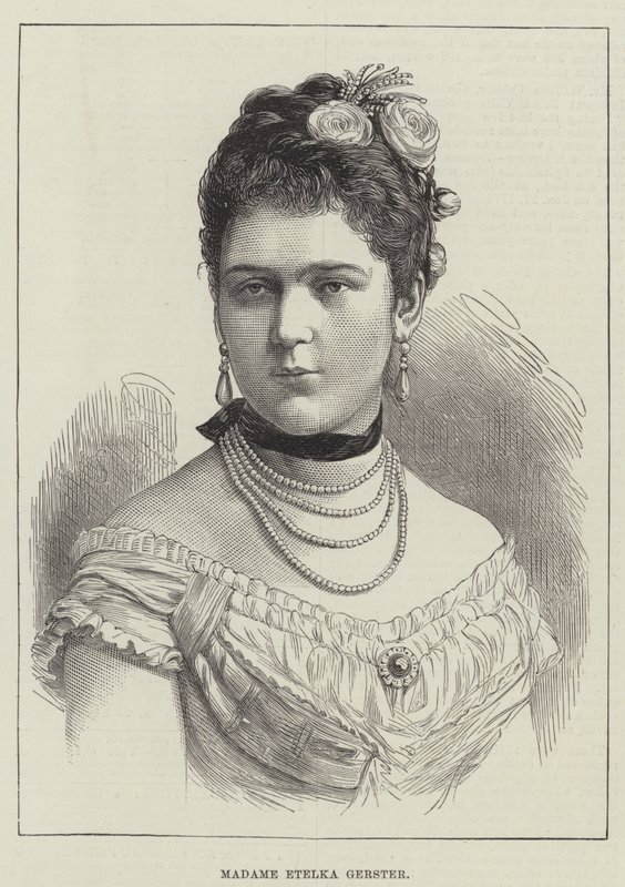 Madame Etelka Gerster (gravure) door English School