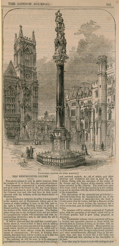 Gedenkzuil voor Lord Raglan door English School