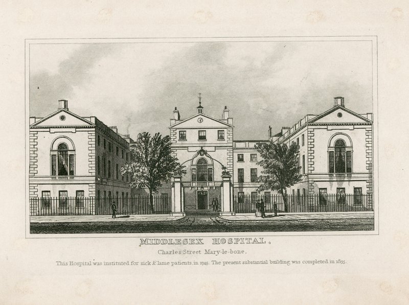 Middlesex Hospital door English School
