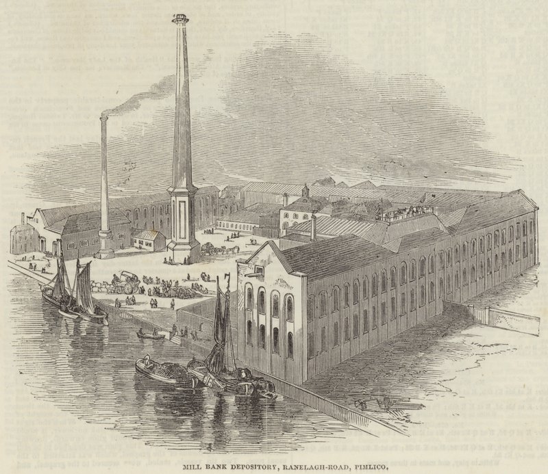 Mill Bank Depository, Ranelagh-Road, Pimlico door English School