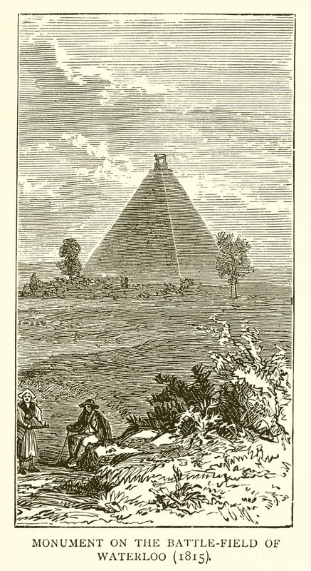Monument op het slagveld van Waterloo (1815) door English School