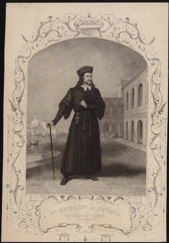 Mr. Macready als Shylock door English School