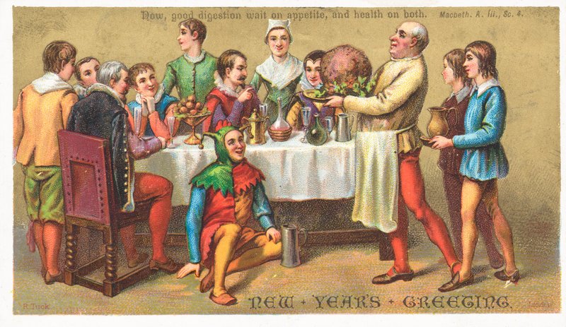 Nieuwjaarsfeest, nieuwjaarskaart door English School
