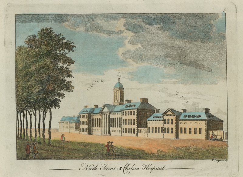 Noordzijde van het Chelsea Hospital door English School