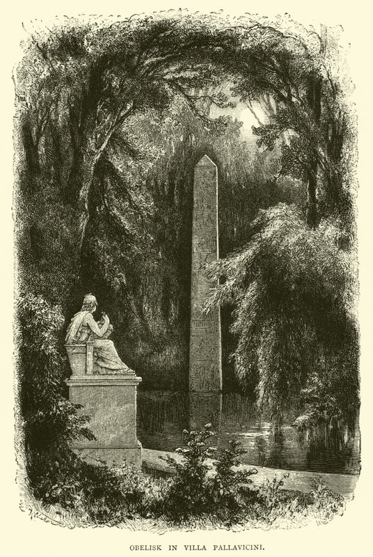 Obelisk in Villa Pallavicini door English School